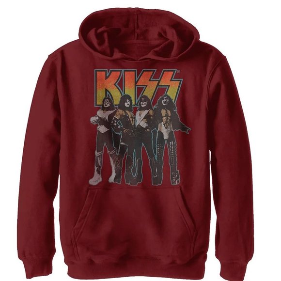 KISS band Destroyer Tour 1976 rock Official Hoodie Pullover Boys 8-20 L NWT